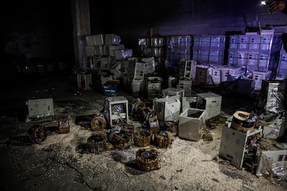 Electronic devices in which captagon was hidden for smuggling.