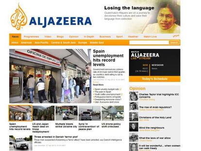 Captura de la p&aacute;gina web de Al Jazeera.