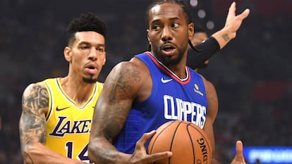 Kawhi Leonard y Danny Green, en el Clippers-Lakers.