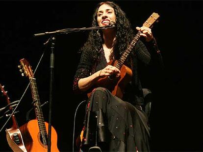 Marisa Montes durante su concierto, en el Palacio Municipal de Congresos de Madrid.