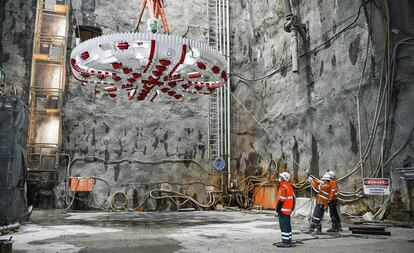 Obras del metro de Sídney.