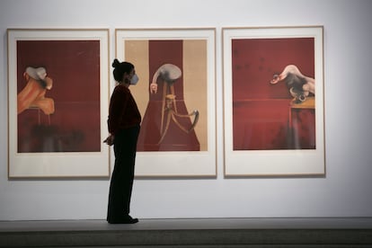 Exposición de Francis Bacon y Lucien Freud en la sala Marlborough en Madrid. En la imagen, '2nd version of Triptych' (1944), de Francis Bacon.