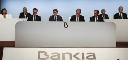 El presidente de Bankia, José Ignacio Goirigolzarri, durante la Junta General extraordinaria de Accionistas de la entidad.