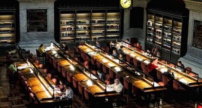 Sala de lectura de la Biblioteca Nacional de Espa&ntilde;a.