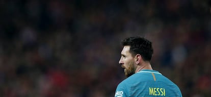 Messi, durante el encuentro ante el Atlético.
