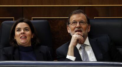 El presidente y la vicepresidente en funciones, hoy en el Congreso.