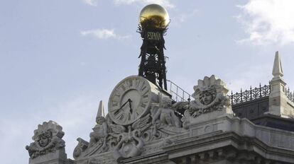 Fachada de la sede del Banco de España, en la Plaza de Cibeles en Madrid.