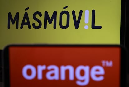 Una imagen de los logos de MásMóvil y Orange