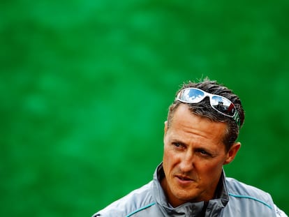 Michael Schumacher, en 2012, durante un GP de Fórmula 1 en Spa (Bélgica).