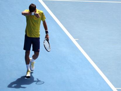 Djokovic, durante el encuentro contra Simon.