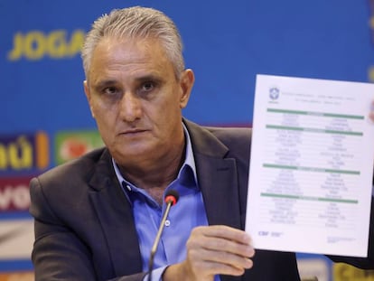 Tite segura a lista de convocados para a Copa América 2019.