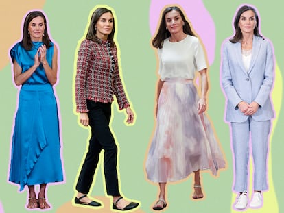 Letizia, con diferentes modelos de zapato plano.