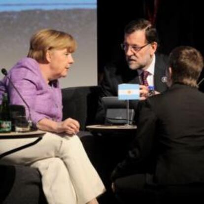 Mariano Rajoy y Angela Merkel el domingo 27 de enero, durante la cumbre CELAC-UE