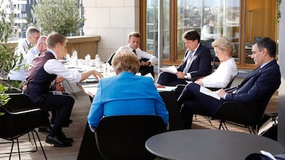 Una de las reuniones informales de la cumbre de este fin de semana.