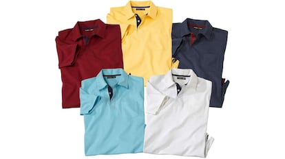 Este pack de polos de verano para hombre incluye cinco unidades.