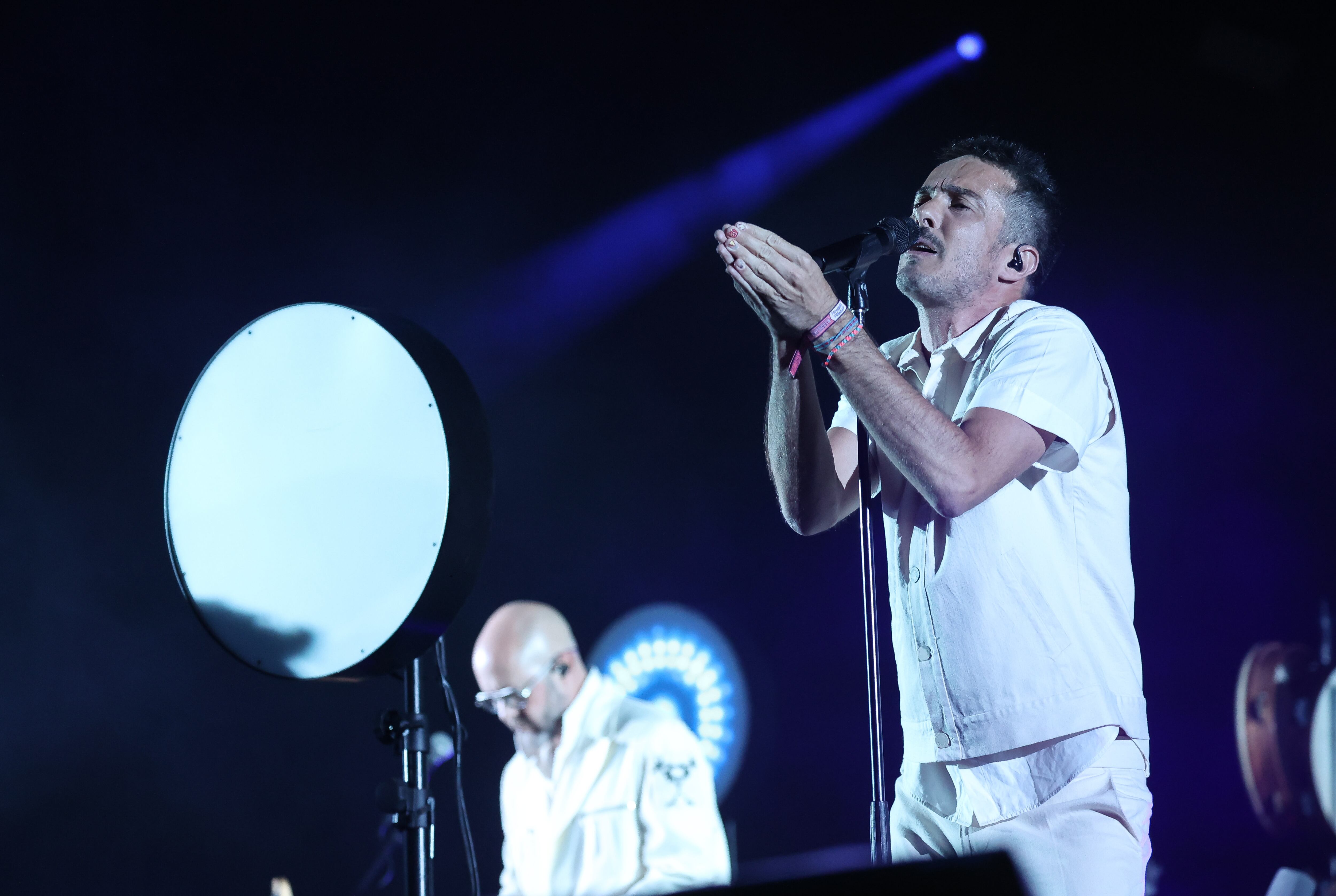 El cantante de Vetusta Morla, Pucho, en el concierto en Madrid.