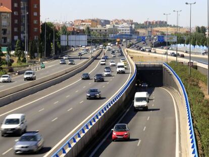 La autovía M-30 de Madrid, el 19 de julio de 2017.