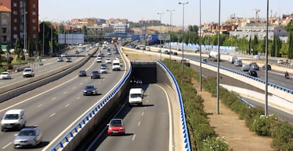 La autovía M-30 de Madrid, el 19 de julio de 2017.