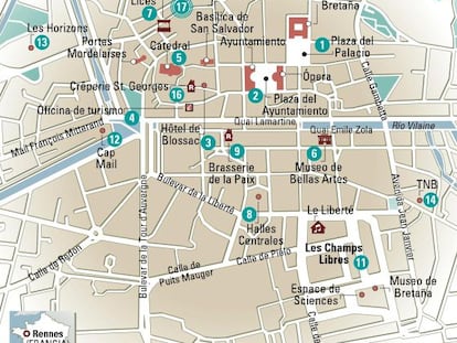 24 horas en Rennes, el mapa