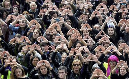 Manifestación feminista en Bilbao el 8 de marzo de 2018. 