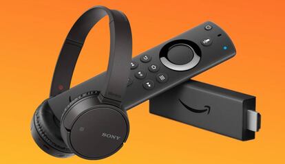 Auriculares con Fire TV Stick.