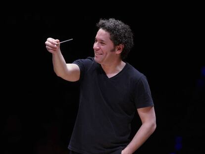 Gustavo Dudamel durante un ensayo en el Teatro Real el pasado mes de enero.