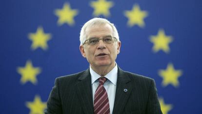 Josep Borrell, cuando presid&iacute;a el Parlamento Europeo, en 2007.
