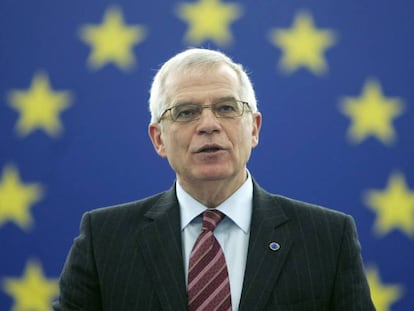 Josep Borrell, cuando presid&iacute;a el Parlamento Europeo, en 2007.