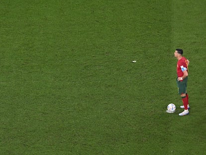 Cristiano Ronaldo, este jueves antes de lanzar el penalti ante Ghana.