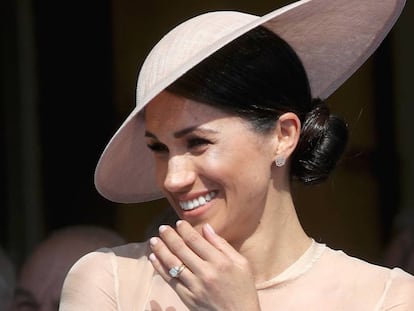 Meghan Markle, duquesa de Sussex, em seu primeiro ato público depois do casamento, em 22 de maio de 2018.