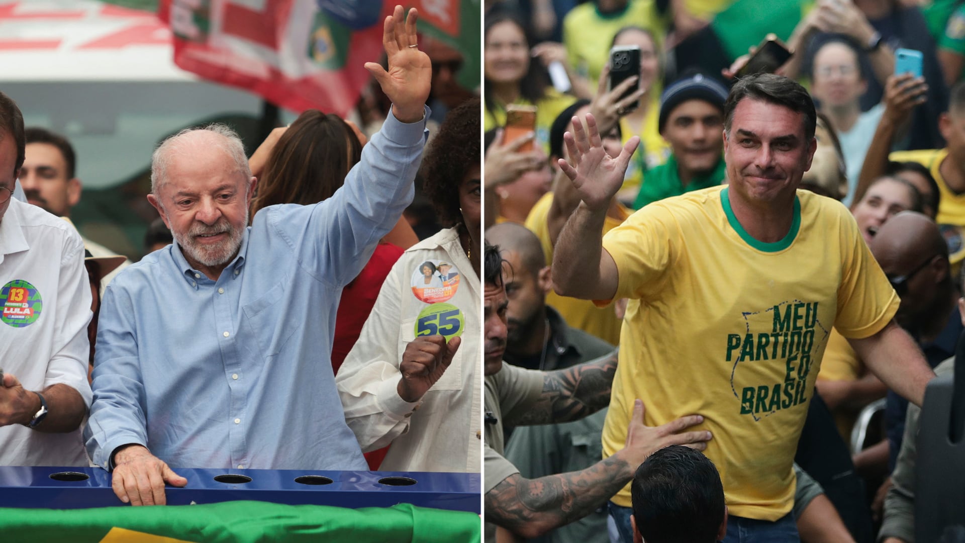 Lula da Silva y Flávio Bolsonaro.