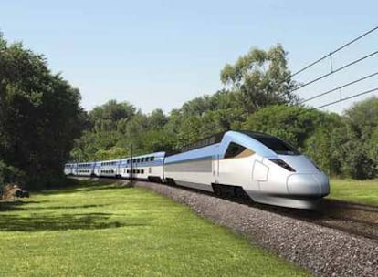 Modelo del tren de dos pisos que Alstom construirá para la línea Buenos Aires-Córdoba en Argentina.