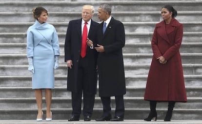 Trump e Obama, no dia da posse.