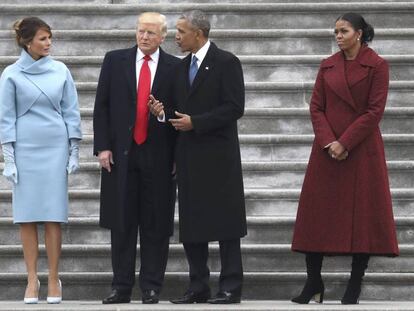 Trump e Obama, no dia da posse.