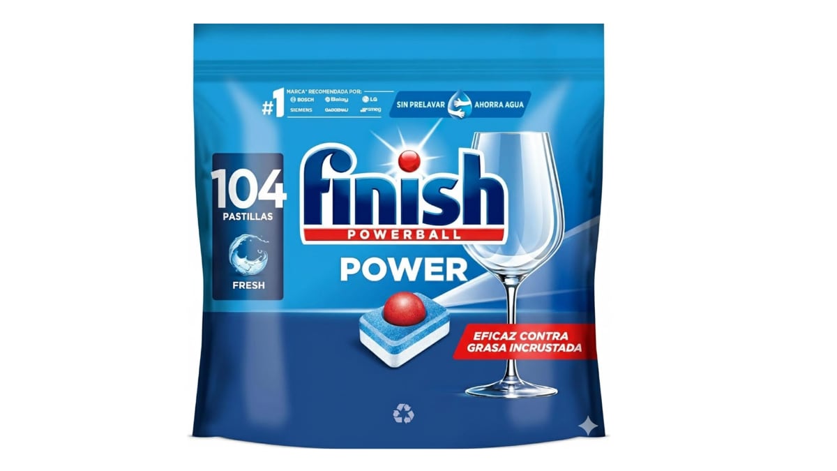 ‘Pack’ ahorro Finish Powerball para el lavavajillas (104 pastillas).