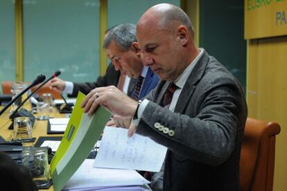 El ararteko, Iñigo Lamarca, durante su comparecencia en el Parlamento vasco.