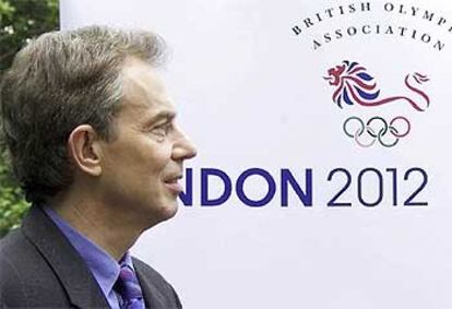 Tony Blair, ayer durante el acto de presentación de la candidatura de Londres a los Juegos Olímpicos de 2012.