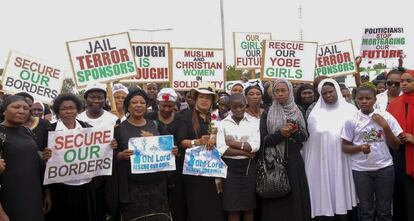 Protesta en Lagos por el secuestro de las escolares / EFE