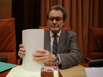 Artur Mas comparece en el Parlament en marzo de 2017.