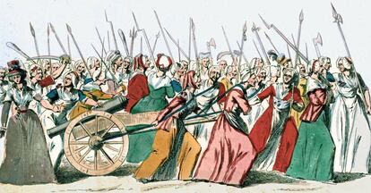 Mujeres en la marcha sobre Versailles el 5 y 6 de octubre de 1789.