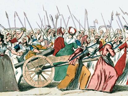 Mujeres en la marcha sobre Versailles el 5 y 6 de octubre de 1789.
