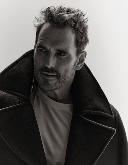 The actor in an Emporio Armani coat.