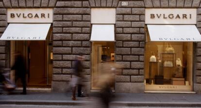 Vista de una tienda de Bulgari, en Roma, ayer.