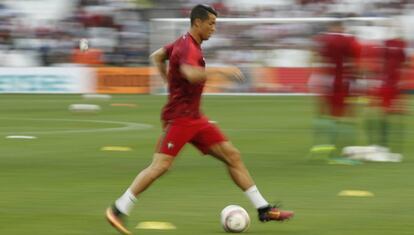 Cristiano durante un entrenamiento.