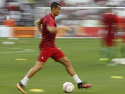 Cristiano durante un entrenamiento.