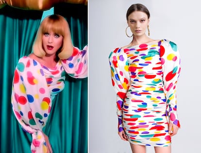 El vestido de lunares de colores con el que Perry aparece en su vídeo ‘Small Talk’ también es de María Escoté.