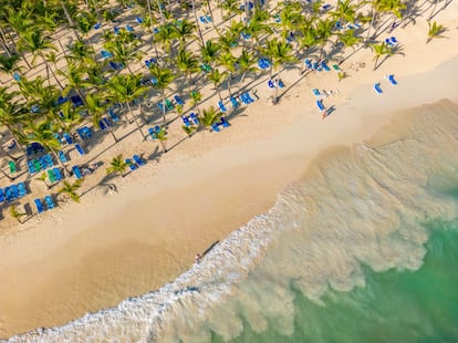 Playa Bávaro (Bávaro, República Dominicana). Este arenal es digno de una postal: las aguas cálidas y transparentes bañan la arena bordeada con palmeras que dan sombra a los visitantes. Las olas son perfectas para nadar y la barrera de coral natural es ideal para hacer esnórquel. Otra opción es quedarse en la costa, donde hay muchos lugares para relajarse y tomar el sol.