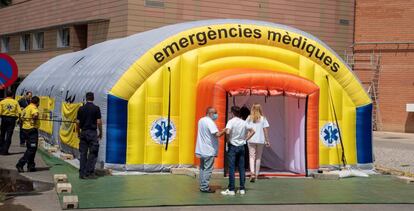 Hospital de campaña instalado en julio en Lleida.