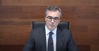 El consejero delegado de Bankia, José Sevilla, durante la presentación de resultados del primer trimestre de 2020.
EUROPA PRESS
29/04/2020