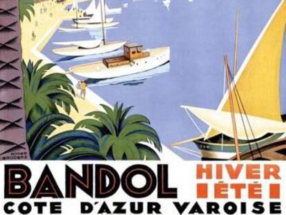 Cartell promocional de la localitat francesa de Bandol, de l’època en què Francesc Macià i la seva familia s’hi refugiaren el primer any d’exili.
